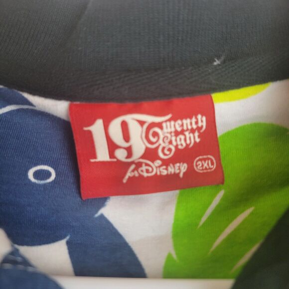 1928 for Disney Mens Size 2XL Multicolor Striped Cotton Y2K Polo - Picture 3 of 8
